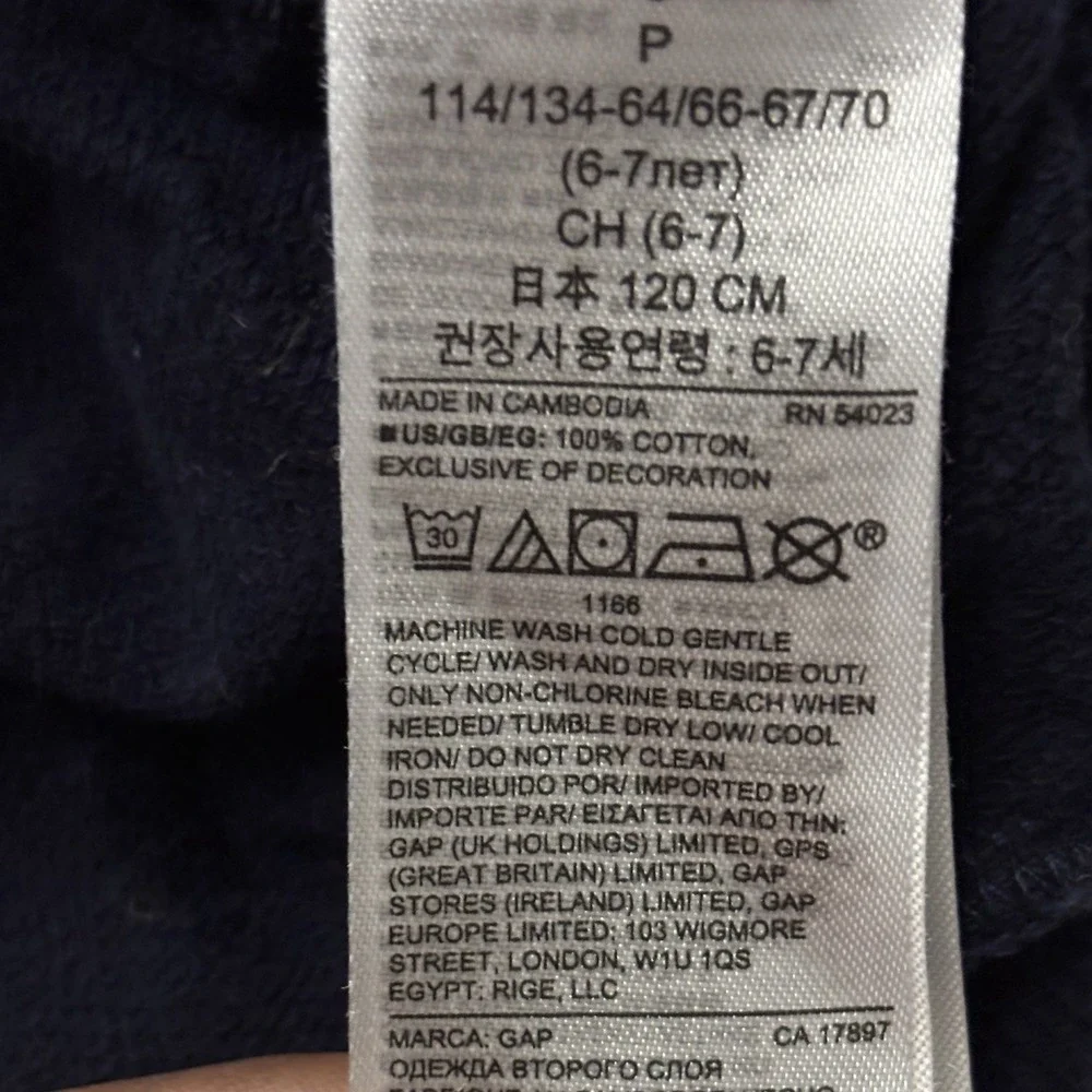 GapKids × Disney Size Small 6-7 Minnie Mouse Navy Blue Hoodie‎ Dress Pockets